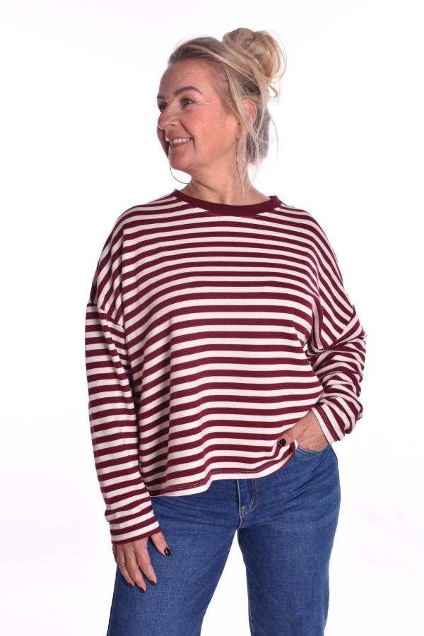 Sweater Stripes van MOOIJ - XL, Bordeaux